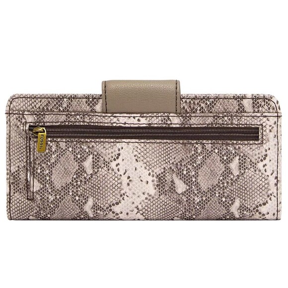 New Fossil Madison Tab Clutch Wallet Snake Print Multi - Picture 3 of 4